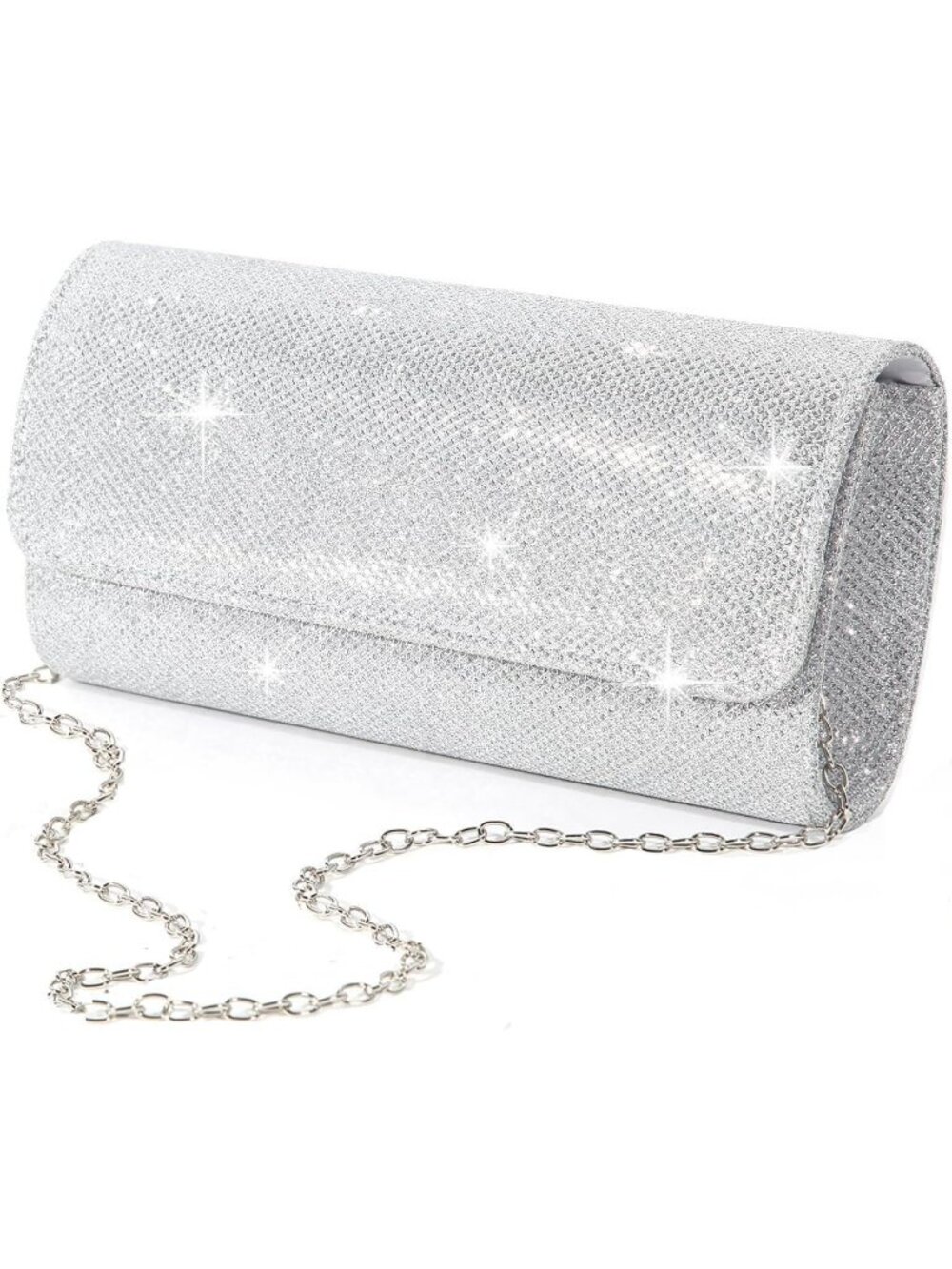 〽️ Women's Silver Sparkling Clutch Purse For Evening Party Wedding Handbag